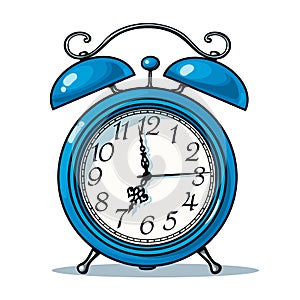 Cartoon blue alarm clock