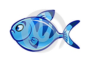 Cartoon blue fish