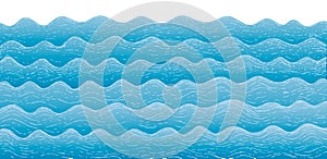 Cartoon blue ocean waves
