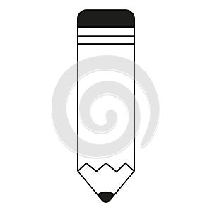 Cartoon blue pencil. School supplies. Doodle style