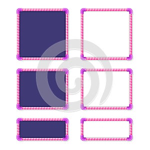 Cartoon Board Frame for Game Menu Interface. UI Set Vector