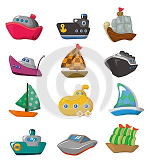 Cartoon boat icon