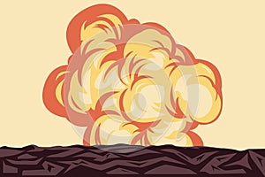 Cartoon bomb explosion background.