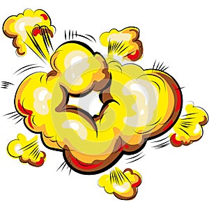 Cartoon bomb explosion vector smoke explosion effect