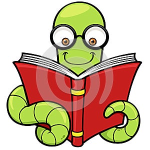 Cartoon book worm