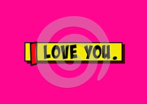 Cartoon box I love you pink