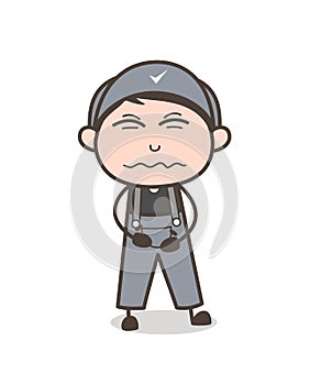 Cartoon Boy Confounded Face Vector Illustration