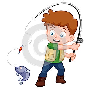 Cartoon Boy fishing photo