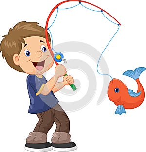 Cartoon Boy fishing