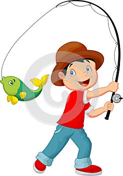 Cartoon Boy fishing photo