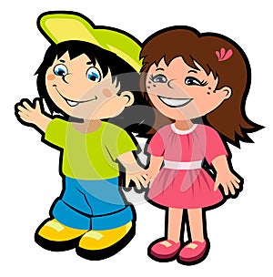 Cartoon boy and girl