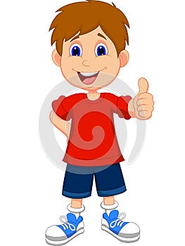 Cartoon boy giving you thumbs up