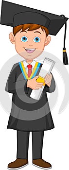 cartoon boy happy graduation