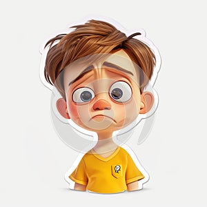 Cartoon Boy With Sad Expression