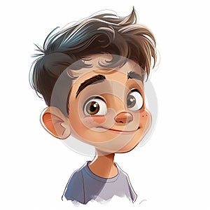 Cartoon Boy Smirking