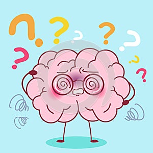 Cartoon brain with amnesia