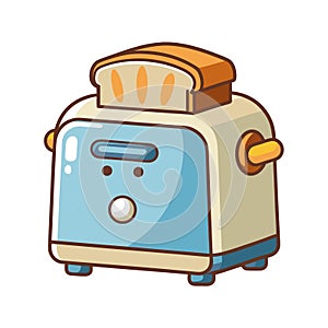 Cartoon Bread Maker Machine Isolated on White Background