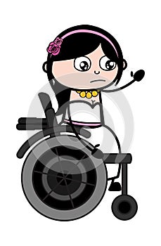 Cartoon Bride on Wheel Chair