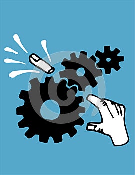 Cartoon broken finger