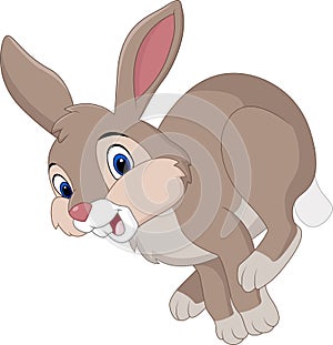 Cartoon brown rabbit running