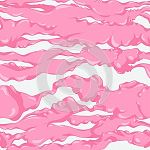 Cartoon bubblegum seamless pattern. Vector aillustration bubble gum. Seamless pattern with infinity pink bubblegum photo