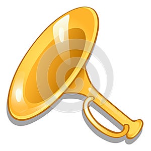 Cartoon bugle isolated on a white background. Vector cartoon close-up illustration.