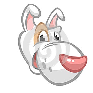 Cartoon bull terrier dog. Vector dog icon.