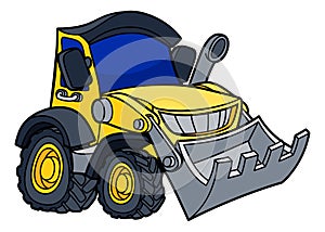 Cartoon Bulldozer Digger