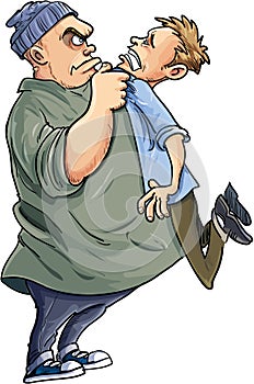 Cartoon Bully intimidating a man
