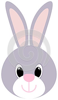 Cartoon bunny head icon. Easter symbol. Cute rabbit clipart