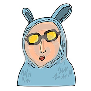 Cartoon bunny man