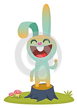 Cartoon Bunny Rabbit Character. Vector illustration