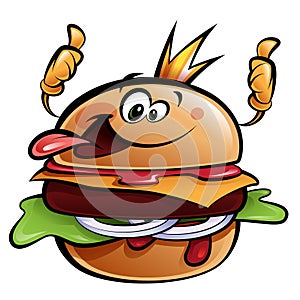 Cartoon burger king making a thumbs up gesture