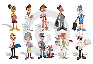 Cartoon business people