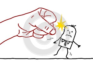 Cartoon businessman - agression photo