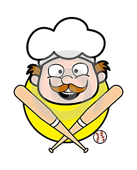 Cartoon Businessman Baseball Mascot