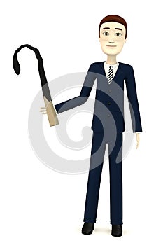 Cartoon businessman with burned match