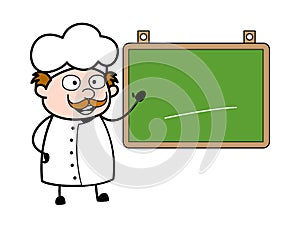 Cartoon Businessman with Classroom Board