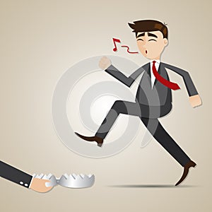 Cartoon businessman with entrapment