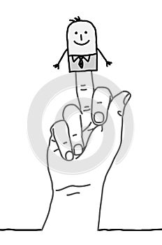 Cartoon businessman - finger salute