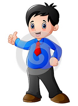 Cartoon businessman giving thumbs up