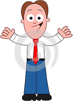 Cartoon Businessman Happy