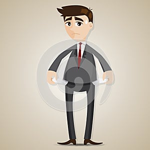 Cartoon businessman have no money