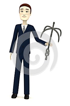 Cartoon businessman with hook