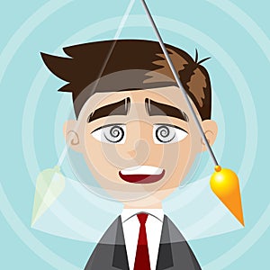 Cartoon businessman hypnotized photo