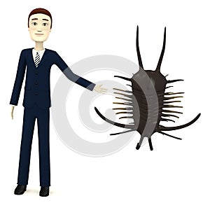 Cartoon businessman with trilobite