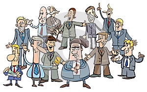 Cartoon businessmen or managers group