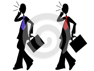 Cartoon Businessmen Walking