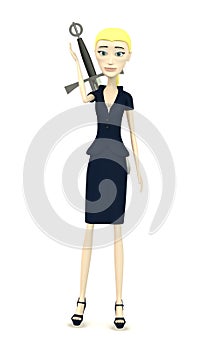 Cartoon businesswoman with dagger