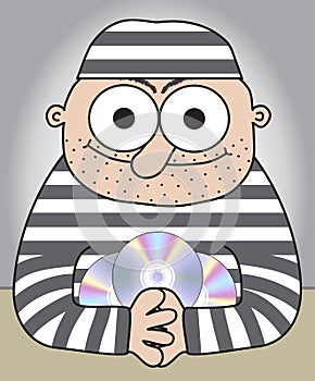 Cartoon busted pirate